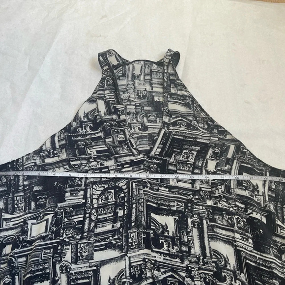 3.1 PHILLIP LIM Silk Printed Tank Top V-neck Black White Size S - Picture 7 of 10